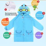 ⁦SYOSI Children's raincoats, Cartoon Kids Rain Jacket, Boys Girls Hooded Rain Poncho Outdoors Kids Transparent Raincoat Student Rain Suit Waterproof Durable Windbreaker - One Size - Red Strawberry⁩ - الصورة ⁦4⁩