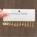 ⁦Shining Diva Fashion 12 Pairs Combo Set Latest Stylish Drop Earrings for Women and Girls (15859er)⁩ - الصورة ⁦4⁩