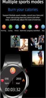 ⁦FUfIzu Ecg Smart Watch Blood Sugar,blood Glucose Sugar Smart Watch,ECG+PPG Fitness Tracker with Body Temperature Heart Rate Blood Pressure Blood Oxygen Monitor,sport Watch,Grey,Large⁩ - الصورة ⁦3⁩