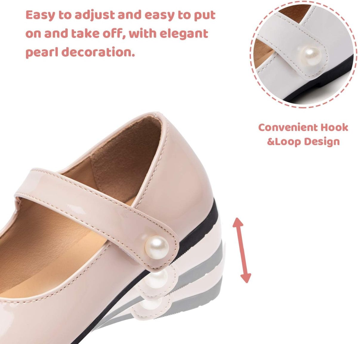 ⁦FUNKYMONKEY Toddler/Little Girl Mary Jane Dress Shoes Casual Slip on Ballet Flat⁩ - الصورة ⁦4⁩