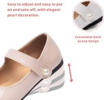 ⁦FUNKYMONKEY Toddler/Little Girl Mary Jane Dress Shoes Casual Slip on Ballet Flat⁩ - الصورة ⁦4⁩
