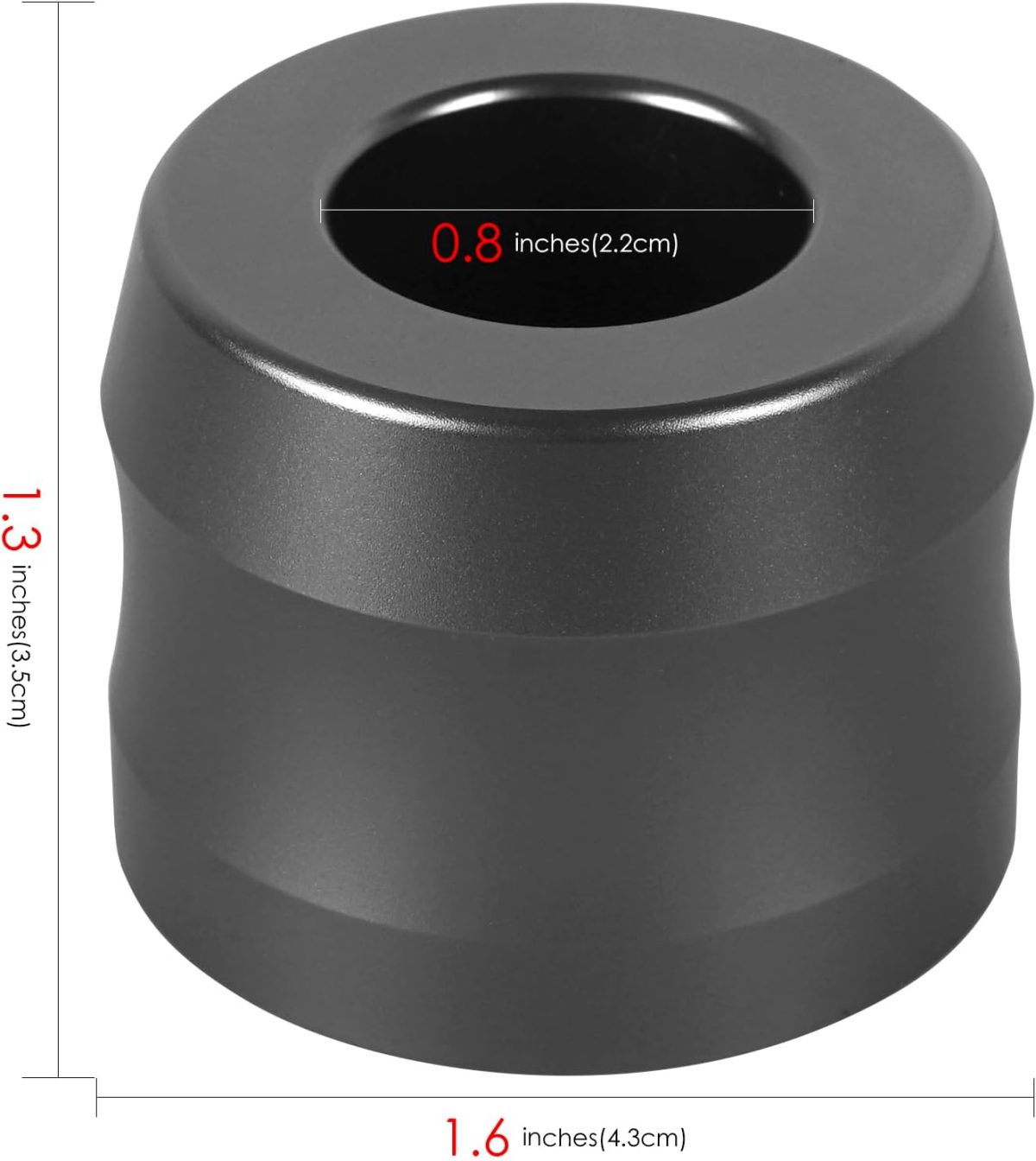 ⁦Linkidea 2 Pack Electric Power Razor Stand, Opening Dia 0.86" (22mm) Aluminum Alloy Men's Shaving Stand for Bathroom Countertops, Compatible with Heated Razor (Dark Grey)⁩ - الصورة ⁦3⁩