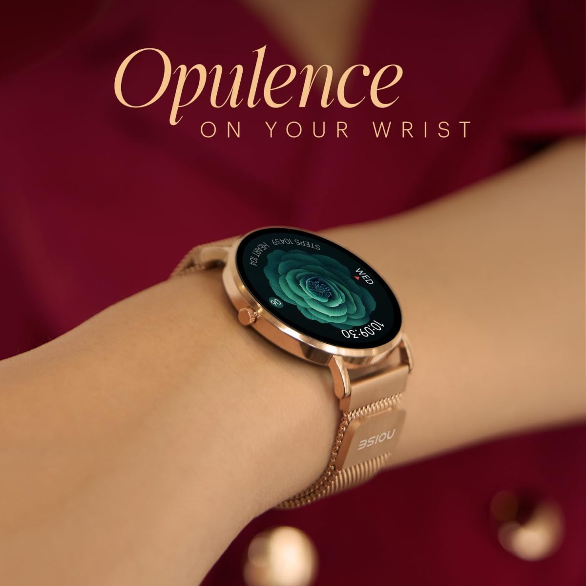 ⁦Noise Diva 2 Fashion Smart Watch for Women - Sleekest Dial, 36mm AMOLED Display, Improved Female Cycle Tracker, BT Calling, Sleep Tracking, AI Voice Assistant, Password Protection-Rose Link⁩ - الصورة ⁦2⁩
