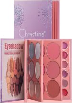 Christine Kristen 4 in 1 Palette Notebook Eye Shadow + Illuminator + Blush + Lipstick
