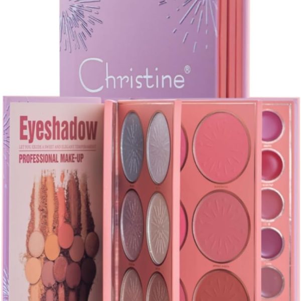 Christine Kristen 4 in 1 Palette Notebook Eye Shadow + Illuminator + Blush + Lipstick
