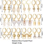 ⁦Shining Diva Fashion 12 Pairs Combo Set Latest Stylish Drop Earrings for Women and Girls (15859er)⁩ - الصورة ⁦7⁩