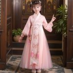 ⁦Girl's Hanfu Dress, New Spring/Autumn Style Chinese Tang Suit, Fairy-like Princess Ancient Ruqun Dress, Traditional Chinese Costume for Kids⁩ - الصورة ⁦4⁩
