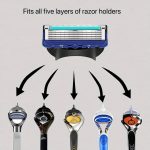 ⁦for Gillette Fusion Razors for Men, 1 for Gillette 5-Blade Razors Handle for Men’s Grooming, 4 Razor Blade Refills, Razor Blades with Lubrication Strip⁩ - الصورة ⁦6⁩