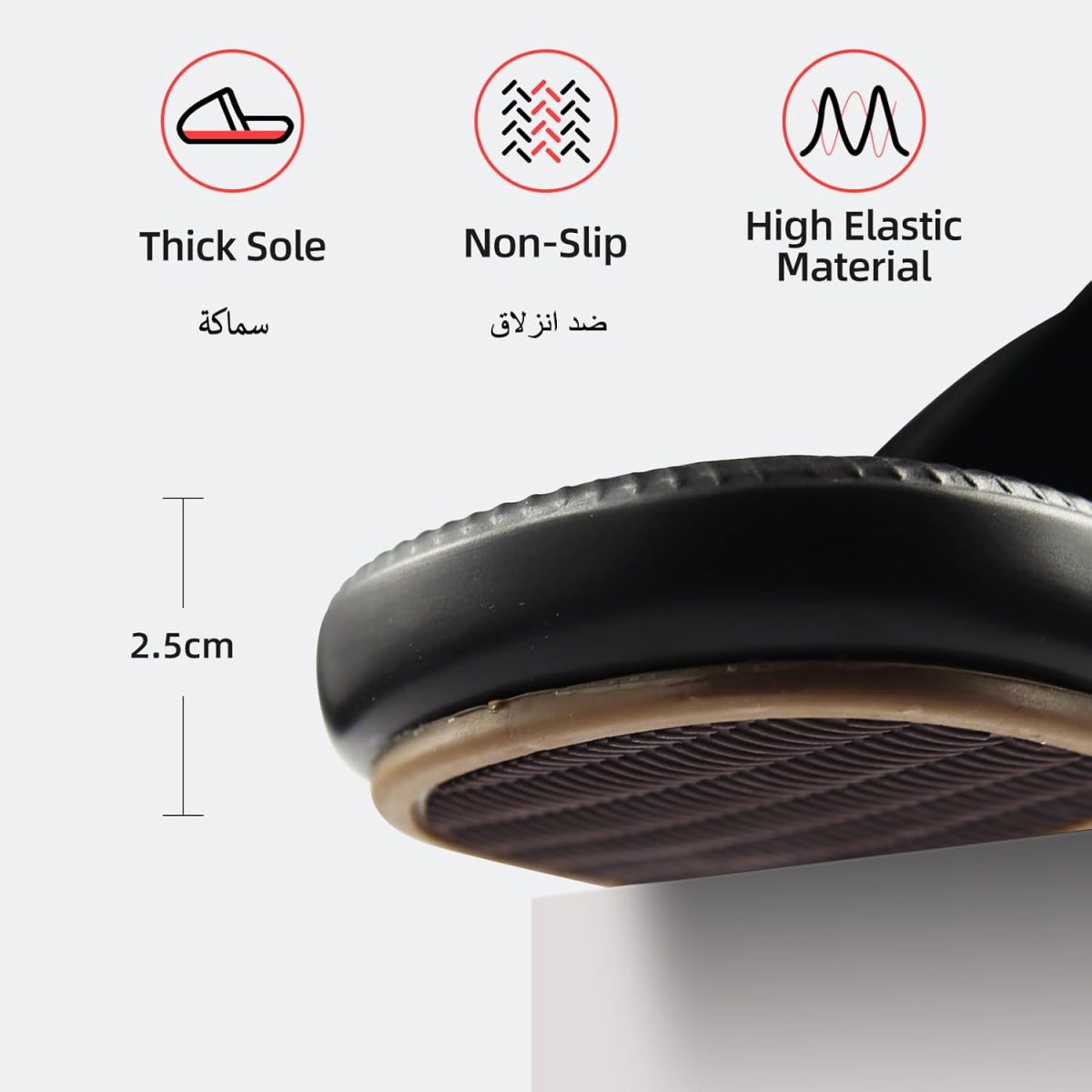 ⁦D.D.Star Slippers For Men, Big Size Comfortable And Memory Foam Sole Arabic Mens Thong Sandals Size 40 To 47.⁩ - الصورة ⁦5⁩