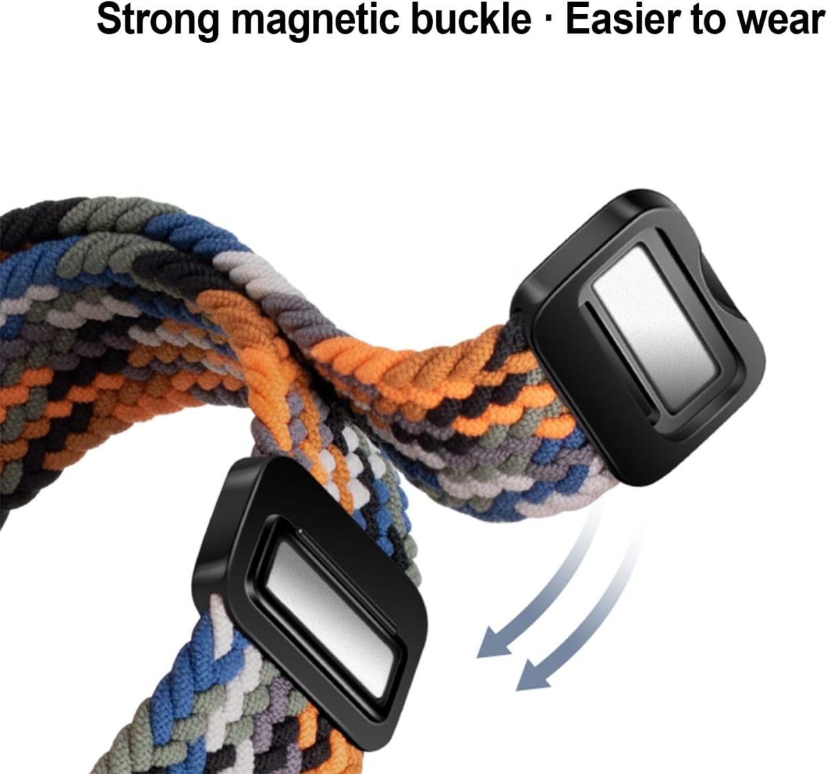 ⁦KEYSJEFF Compatible with Apple Watch Strap 45mm 44mm 42mm 41mm 40mm, Braided Nylon Sport Band Adjustable Elastics Magnetic Buckle Straps for Iwatch Series 9/8/7/6/SE/5/4⁩ - الصورة ⁦3⁩