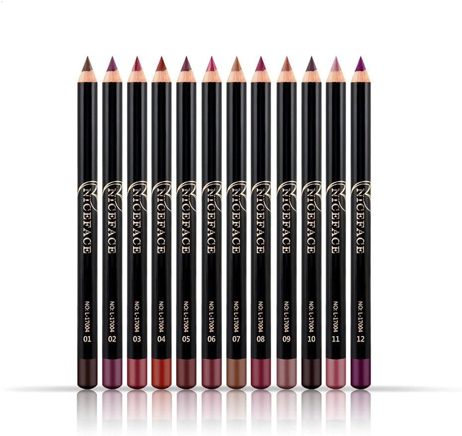 ORiTi 12 Color Lip Pencil - Soft Waterproof Smooth Lip Liner/Lipliner Pen (Lip 12PC SET)