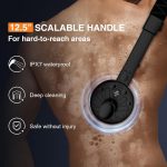 ⁦ADTC Manual Men's Back Shaver and Electric Back Scrubber Fit, Back Shaver for Men with Electric Back Scrubber for Shower-Includes 6 Safety Shave Heads and Ergonomic Handle for Exfoliating and Massage⁩ - الصورة ⁦2⁩