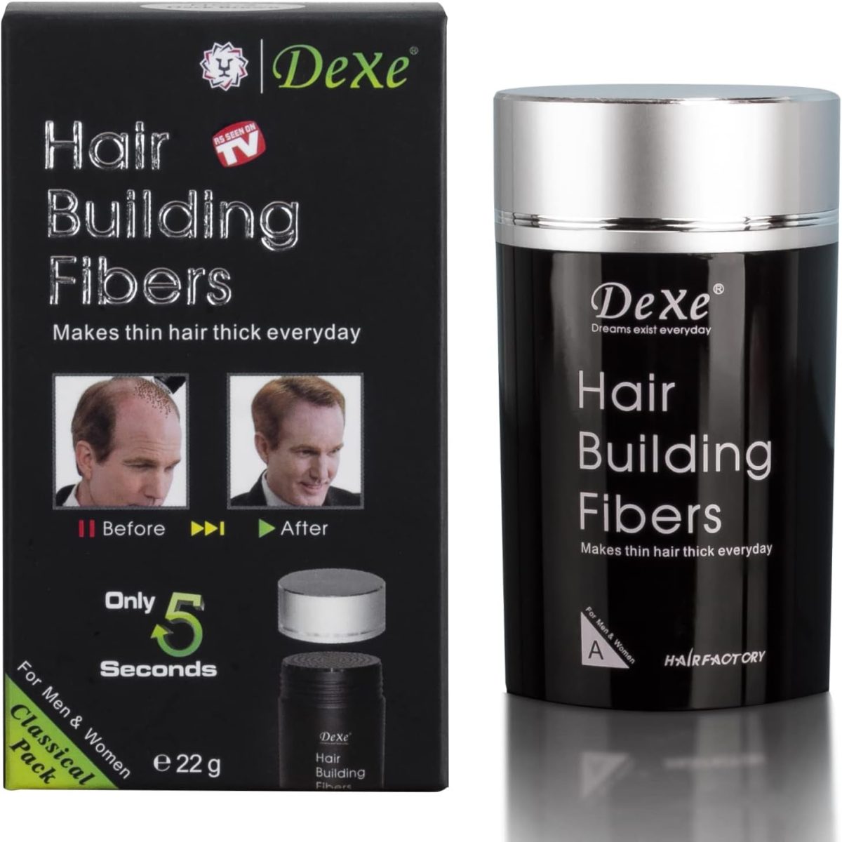 DEXE Building Fibers 22 gm , Dark Brown