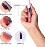 ⁦Lip Stain Peel Off, 3 Colors Lip Tint Peel Off, Matte Peel Off Lip Stain, Non-Stick Cup Tattoo Color Lip Gloss Set, Waterproof Long Lasting Lip Makeup for Women Girls⁩ - الصورة ⁦4⁩