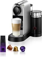 Nespresso Citiz & Milk C123 Espresso Capsule Coffee Machine, 1 L, 19 Bar Pressure, Silver