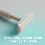 ⁦Liberex Cleansing Your Days Double Edge Safety Razor - Reusable Single Blade Razors for Women Men, 5 Refills, Metal Plastic Free (White)⁩ - الصورة ⁦2⁩