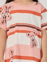 ⁦Styli Girls Graphic Print Round Neck Sleep T-Shirt Dress⁩ - الصورة ⁦4⁩