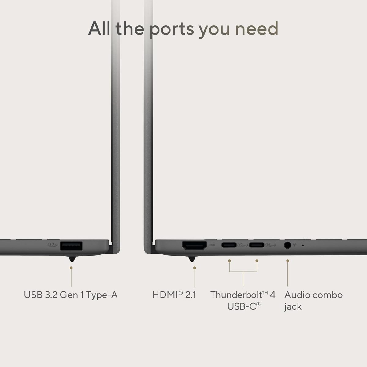 ⁦ASUS Zenbook A14; Copilot+ PC, Ultrathin Laptop, 14” WUXGA OLED, Snapdragon® X Processor, 16 GB Memory, 512GB SSD, Wi-Fi 6E, Zabriskie Beige, UX3407QA-DS52-CB⁩ - الصورة ⁦4⁩