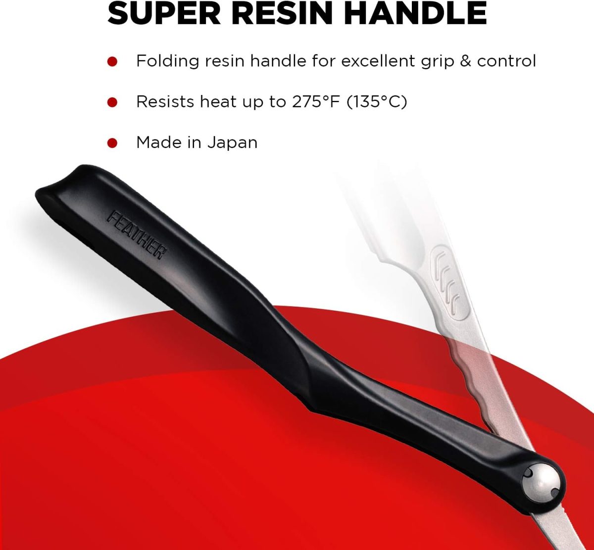 ⁦Feather Black SS Folding Handle Razor⁩ - الصورة ⁦4⁩