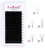 ⁦FADLASH Lash Extensions D Curl 0.07 20mm Volume Eyelash Extensions Black Easy Fan Volume Lashes Self Faning Eyelash Extension Supplies (0.07-D, 20mm)⁩ - الصورة ⁦6⁩