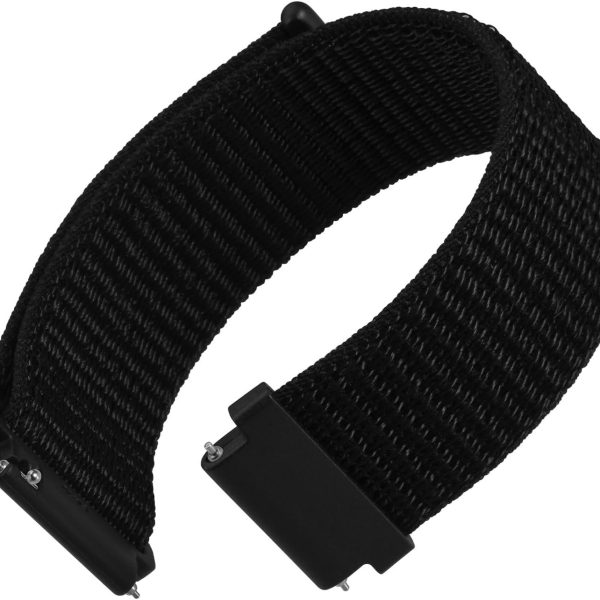 WOCCI Adjustable Nylon Sport Watch Bands with Hook and Loop Fastener, Quick Release Watch Straps for Men and Women, Band Width 16mm 18mm 19mm 20mm 21m 22mm 24mm