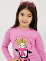 ⁦Styli Girls Graphic Print Long Sleeve Round Neck T-Shirt⁩ - الصورة ⁦5⁩