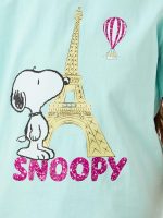 ⁦Styli Girls Over Size Snoopy T-Shirt⁩ - الصورة ⁦4⁩