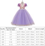 ⁦FYMNSI - Princess Rapunzel Costume for Kids Carnival Cosplay Princess Halloween Birthday Ceremony Wedding⁩ - الصورة ⁦7⁩