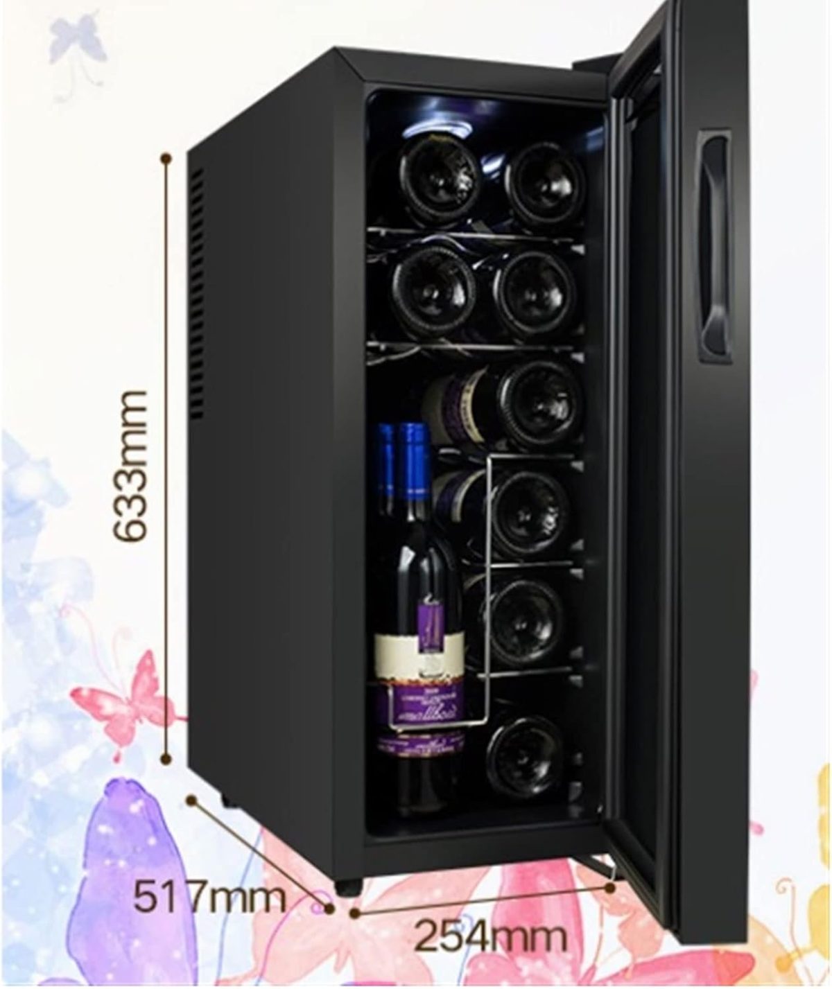 ⁦Avcbno Wine cooler Electronic Wine Cooler Thermostat Wine Cooler Household Refrigerator Small Mini Tea Cooler Cigar Cooler⁩ - الصورة ⁦2⁩