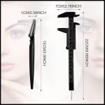 ⁦6 Pieces Tattoo Eyebrow Ruler 3 Point Positioning Ruler Mini Caliper Double Scale Vernier Caliper Eyebrow Golden Ratio Caliper Microblading Ruler Gauge Ruler Measuring Tool with Eyebrow Shaver⁩ - الصورة ⁦4⁩