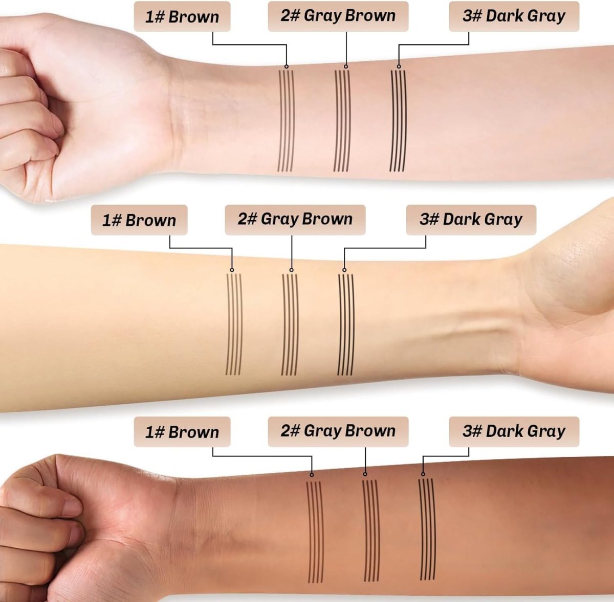 ⁦Tazweeq 2 Pcs Waterproof Eyebrow Pencil, Liquid Brow Pen, Micro 4 Point Eyebrow Gel,Long-Lasting,Creates Natural Looking Brows Effortlessly (Brown)⁩ - الصورة ⁦2⁩