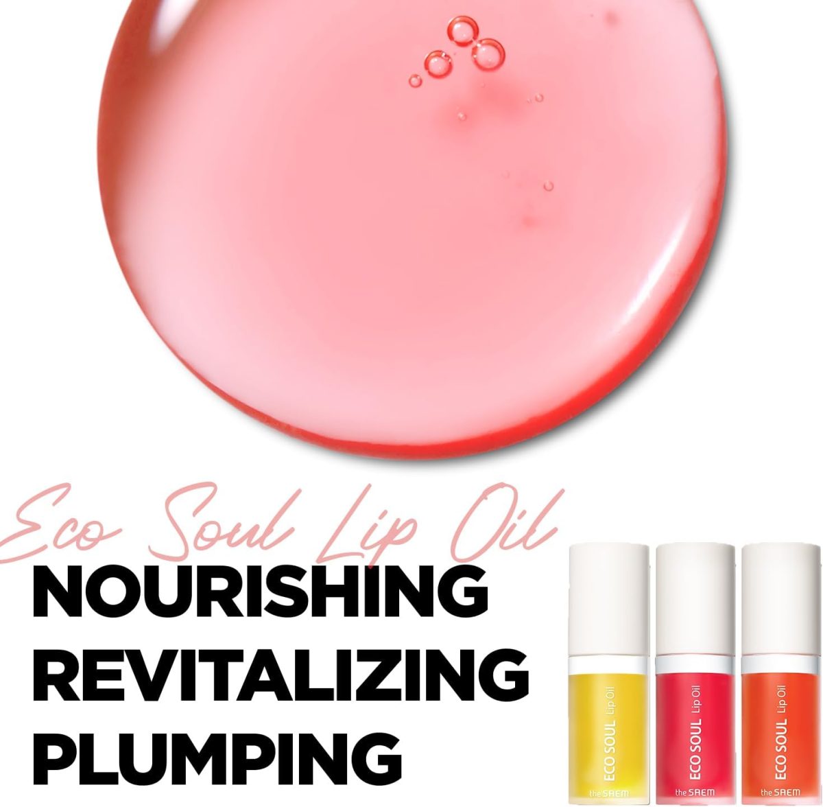 ⁦THE SAEM Eco Soul Lip Oil 02 Berry - Plumping & Hydrating Lip Oil to Nourish & Moisturize Lips – Berry Extract & Rose Water - Lips Soft & Glossy for Dry Lips, 0.21 fl.oz.⁩ - الصورة ⁦2⁩