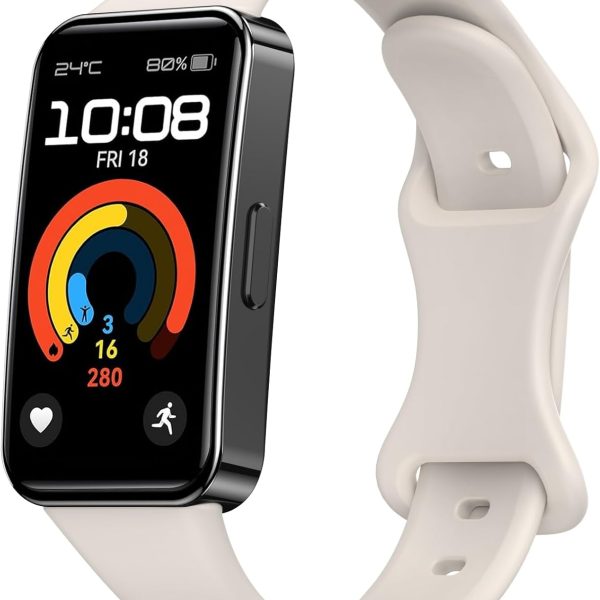 Silicone Strap for Huawei Band 10/9/8 Smartwatch, Adjustable Waterproof Sports Replacement Wristbands for Huawei Band 10/9/8
