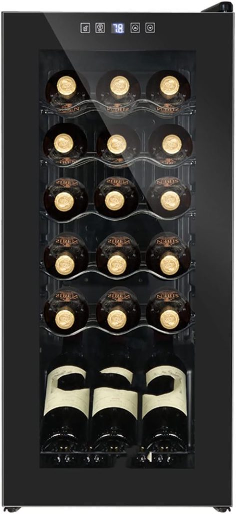 Avcbno Wine cooler 52L Transparent Roll Sheet Glass Compressor Door Closet Wine Fridge Freezer