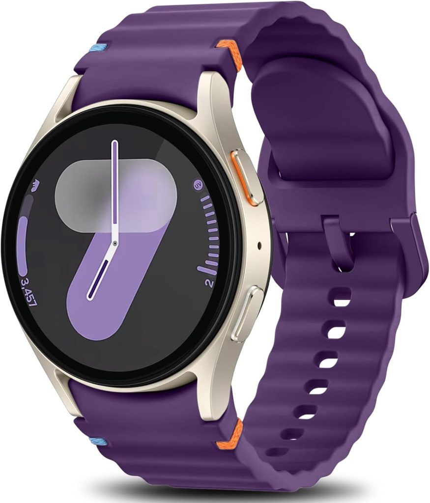 Upeak Sport Strap Compatible with Samsung Watch Strap 7 6 5 4 40mm 44mm - Galaxy Watch 6 4 Classic 5 Pro 45mm, 20mm Soft Silicone Band for Men Women