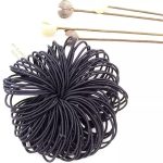 ⁦GoodTool 50 Pcs Black Hair Rope, Tie Hair Tie Ponytail High Elasticity Leather Rope, Women's Seamless Joint Hair Ring, Do Not Hurt the Hair Children's Ponytail Braid Hair Accessories⁩ - الصورة ⁦5⁩