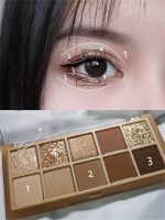 ⁦SYOSI 10 Colors Eyeshadow Palette, Matte and Glitter and Shimmer Eyeshadow Korean Makeup, Long Lasting Blendable Shades, Naturing-Looking, Waterproof Cool Eye Shadow Makeup Palette⁩ - الصورة ⁦3⁩