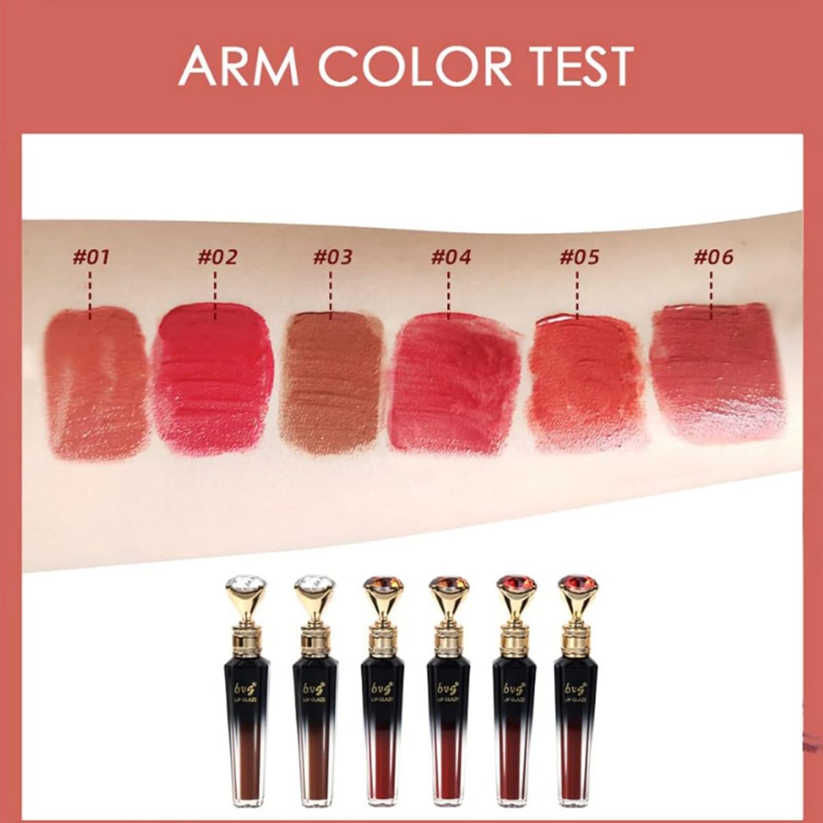 ⁦NALACAL 6Pcs Matte Lip Gloss Set, High Pigmented Long Lasting Liquid Lipstick, Waterproof Non-Fade Lip Makeup for Women, Teens, Girls, Ideal Gift for Thanksgiving, Graduation, and Special Occasions⁩ - الصورة ⁦2⁩
