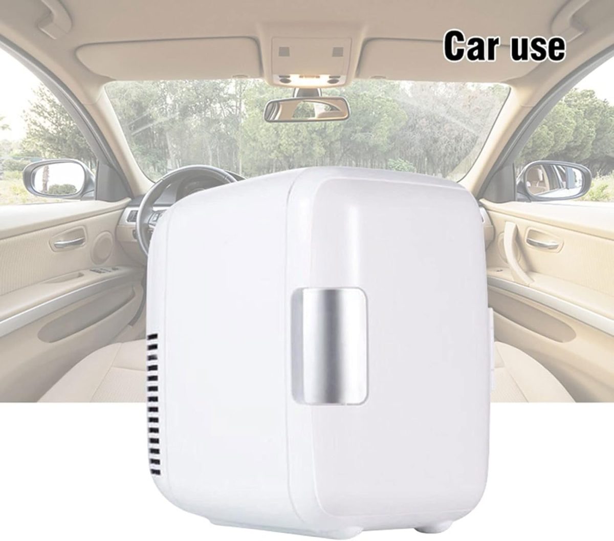 ⁦DDCVFREE Mini fridge ثلاجة مضغوطة مضغوطة متعددة الوظائف Mini جمال الوجه تجميل التجميل الثلاجة الشراب برودة فريزر الثلاجة دافئة للسيارة المنزل(White)⁩ - الصورة ⁦4⁩