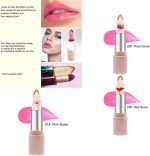 ⁦NALACAL Clear Flower Jelly Lipstick Set, 3Pcs, Nutritious Moisturizer Lip Balm Temperature Color Change, Long Lasting Hydrating Lip Gloss Makeup Set⁩ - الصورة ⁦6⁩