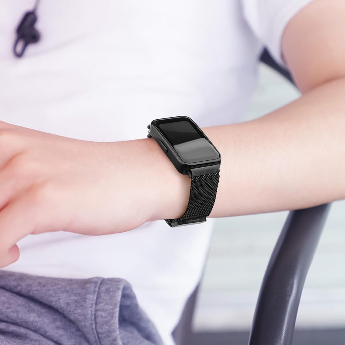 ⁦Metal Strap for Huawei Band 9/Huawei Band 8 Strap, Adjustable Stainless Steel Strap with Magnetic Buckle for Huawei Band 9/8 Band Women Men⁩ - الصورة ⁦5⁩