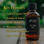⁦Pete & Pedro BEARD OIL - 100% Natural & Organic Ingredients, Manly Woodsy Scent | Hydrates & Softens Beard & Skin, Reduces Itchiness, Adds Shine, Helps With Beardruff | As Seen on Shark Tank, 2 oz.⁩ - الصورة ⁦2⁩