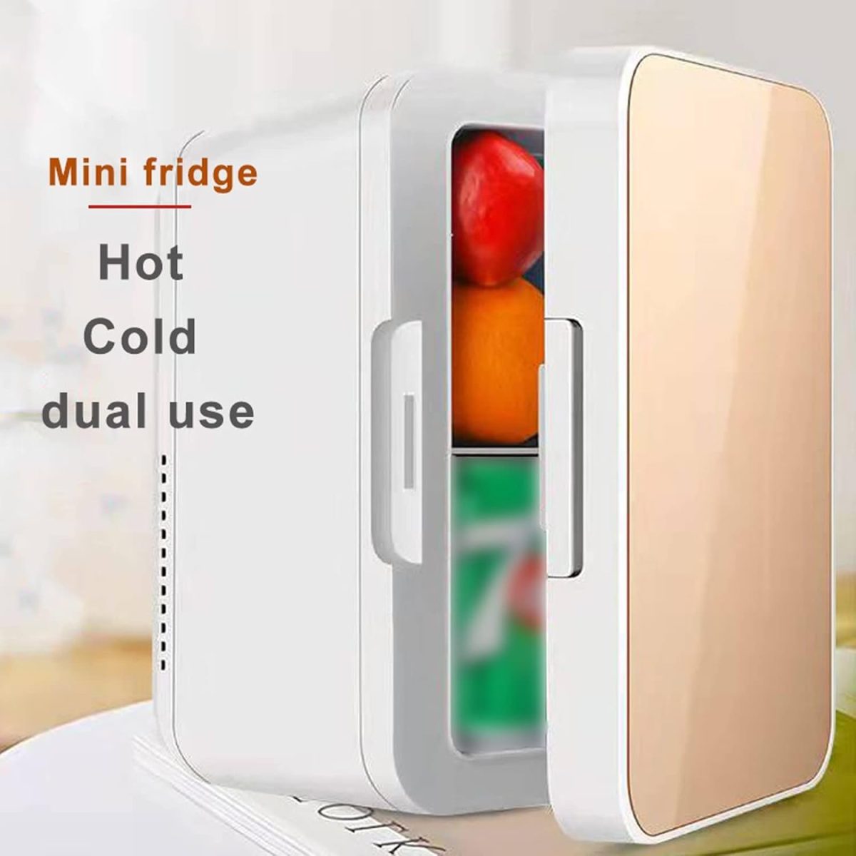 ⁦VVBNGVH Small refrigerator Car Small Refrigerator Vertical Dual-Use Portable Cooling Heating Refrigeration Dormitory Household Beauty Mini Refrigerator(C)⁩ - الصورة ⁦4⁩