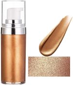 Face Body Luminizer, Liquid Highlighter Makeup, Shimmer Glow Illuminator, Bronzer Smooth Shine, Waterproof Moisturizing Body Highlighter (03# Bronze Gold)