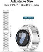 ⁦No Gap Stainless Steel Strap Compatible with Samsumg Galaxy Watch 7/6/5/4/FE 40mm 44mm, Quick Release Metal Straps for Galaxy Watch 6 Classic 43mm 47mm Replacement Band⁩ - الصورة ⁦6⁩