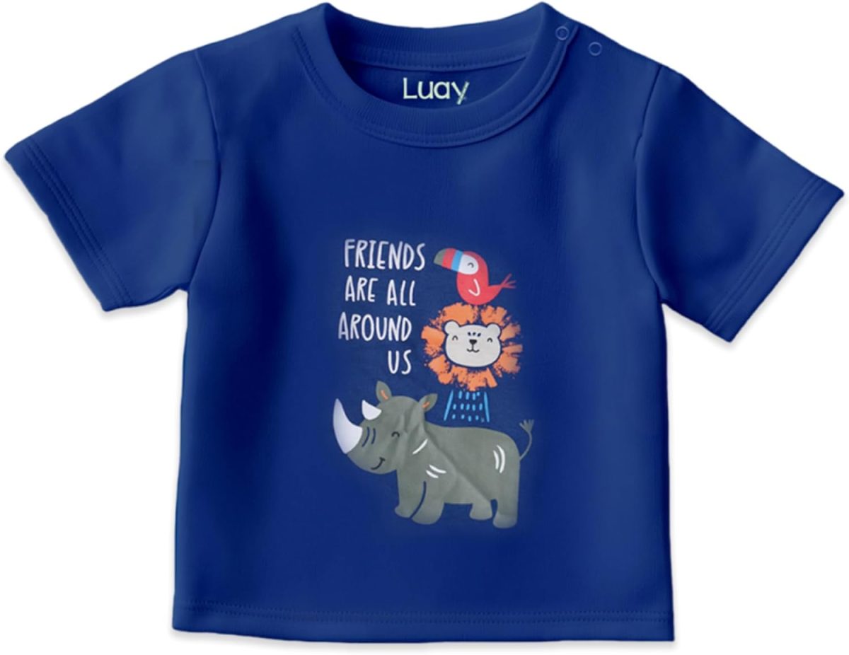 ⁦LUAY 100% Organic Cotton T-Shirts for Boys & Girls Festive Short Sleeve Styles in Vibrant Colors and Patterns for Kids and Toddlers_Regular Fit⁩ - الصورة ⁦5⁩