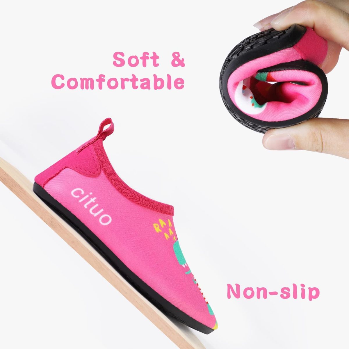 ⁦HI-FINE Water Shoes for Boys and Girls,Quick-Dry Barefoot Socks Snorkeling Shoes Water Socks for Outdoor Beach Swim Surf Walking Yoga⁩ - الصورة ⁦3⁩