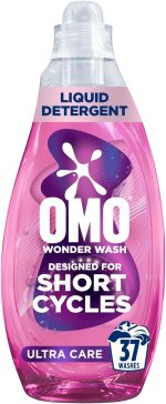 OMO Wonder Wash Liquid Laundry Detergent, Ultra Care, for Short Cycles, Stain Removal in 15 Minutes, 1480ml