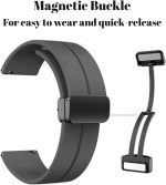 ⁦NESLIN Magnetic Band Compatible with Huawei Watch GT5/GT5 Pro 2024/GT4/Watch 4/4 Pro 46mm/GT3/GT3 Pro 46mm/GT2/GT 46mm/GT2 Pro/GT2e/GT Runner, 22mm Magnetic D-Buckle Replacement Silicone Strap⁩ - الصورة ⁦2⁩