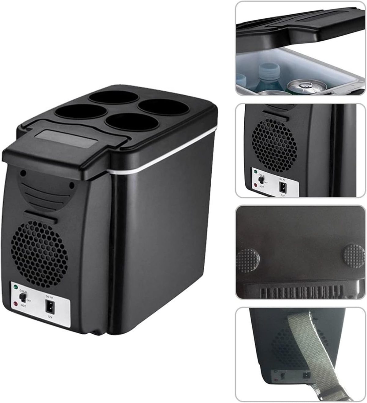 ⁦QBNZAXC Mini fridge 6 Liter Car Mini Refrigerator Lightweight Dual-Use Insulated Cooler Box Container Semiconductor Car Refrigerator Ice Box⁩ - الصورة ⁦4⁩
